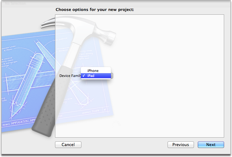 Image of popup in New Project Wizard