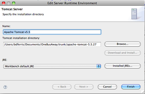 Edit Server Runtime Environment