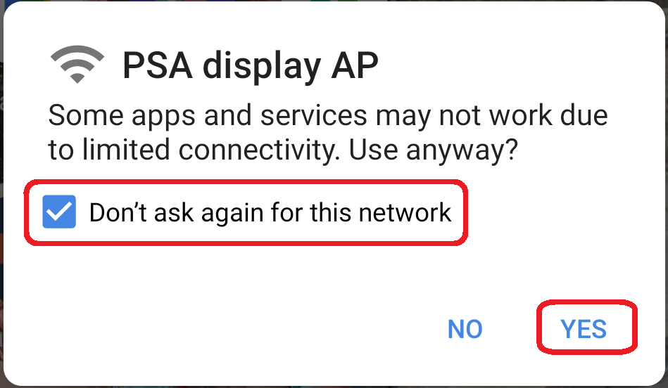 Network has limited connectivity popup checked.png