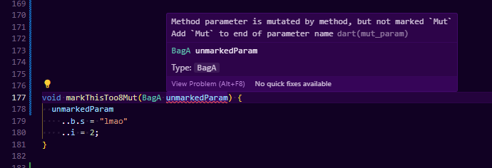 Code demonstrating the Mut Param lint, where a parameter passed to the function is modified inside the function
