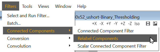 Step 8 - Relabel Components filter menu entry
