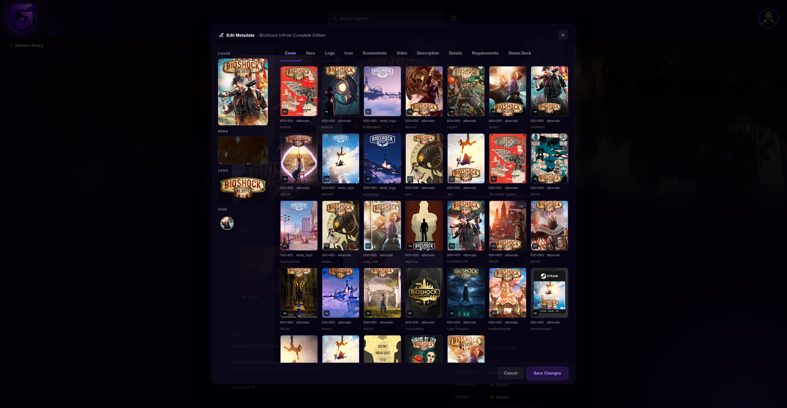 The Edit Metadata panel with combined multi-source search