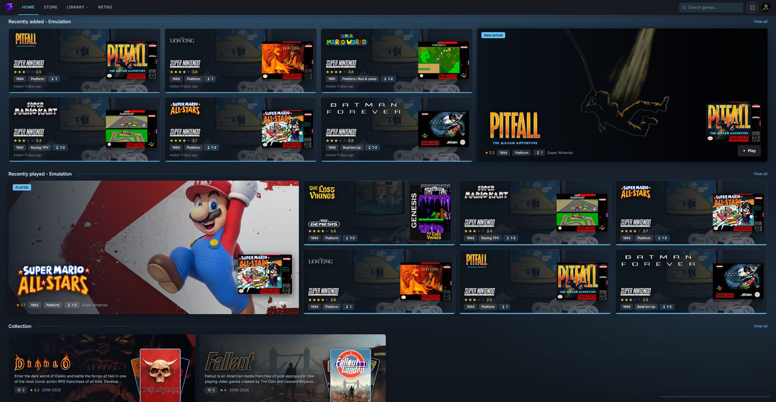 The play rails under the Vapor theme