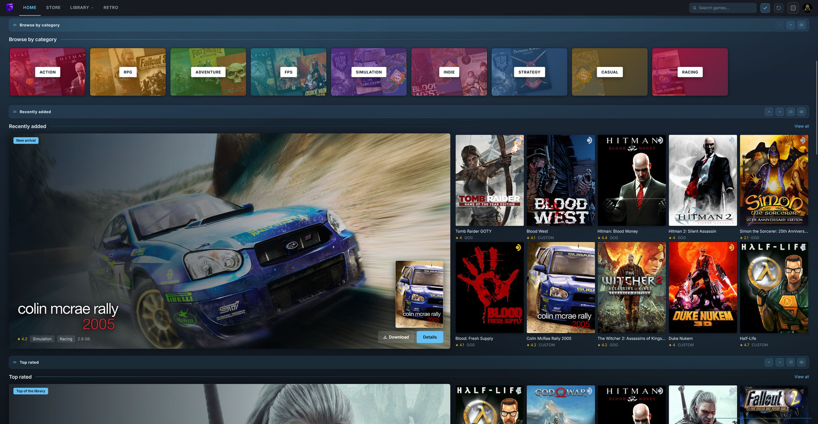 The Vapor home page in arrange mode, with an edit bar above each section