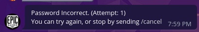 Incorrect Password