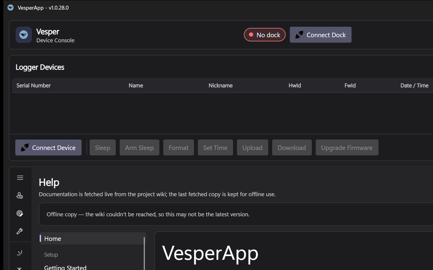 The in-app Help tab