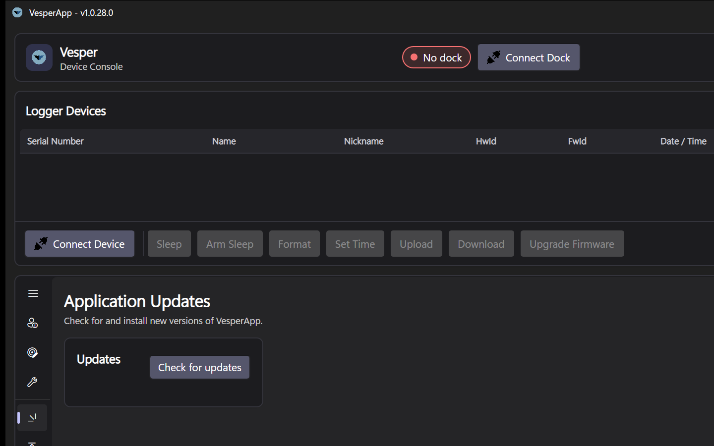 The Software Upgrades tab