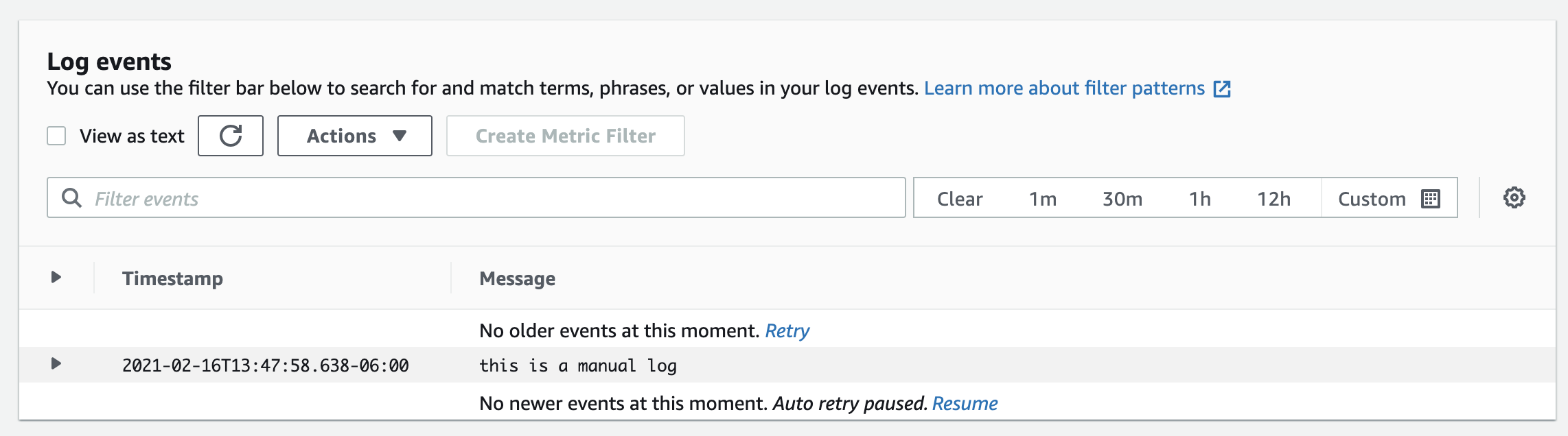 Creating a Log Stream directly into the log group