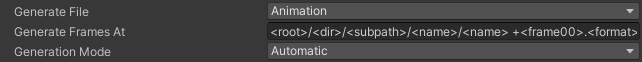 Source Image Import Settings in Unity Inspector: Generate Animation