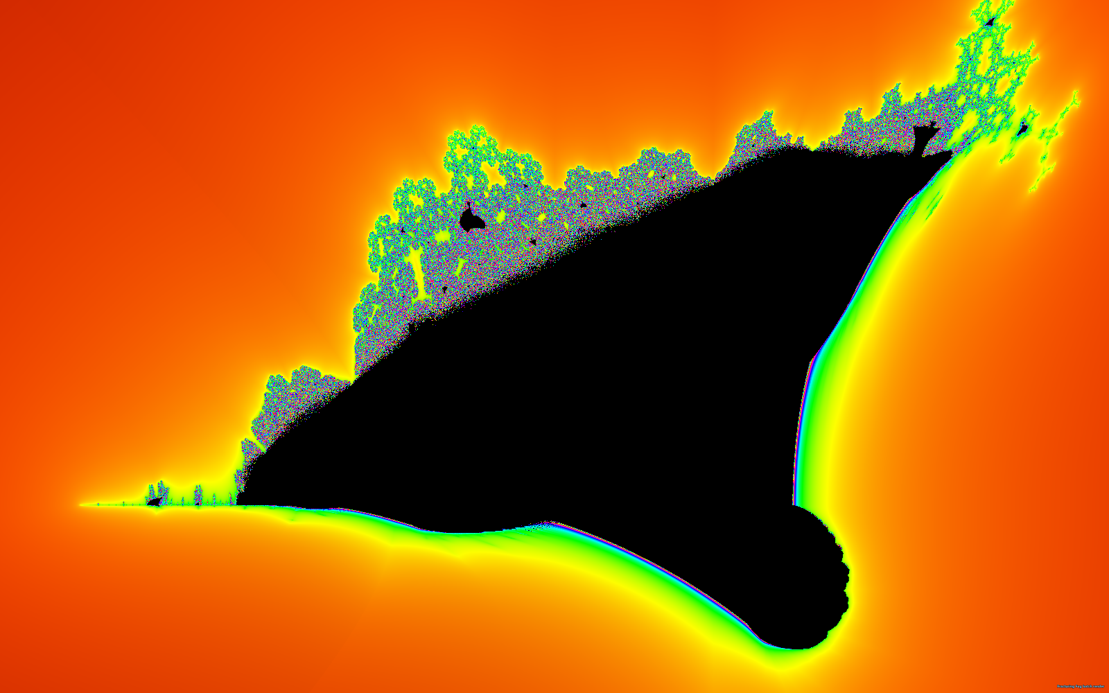 Burning Ship — Mandelbrot with absolute values folded into the squaring step.