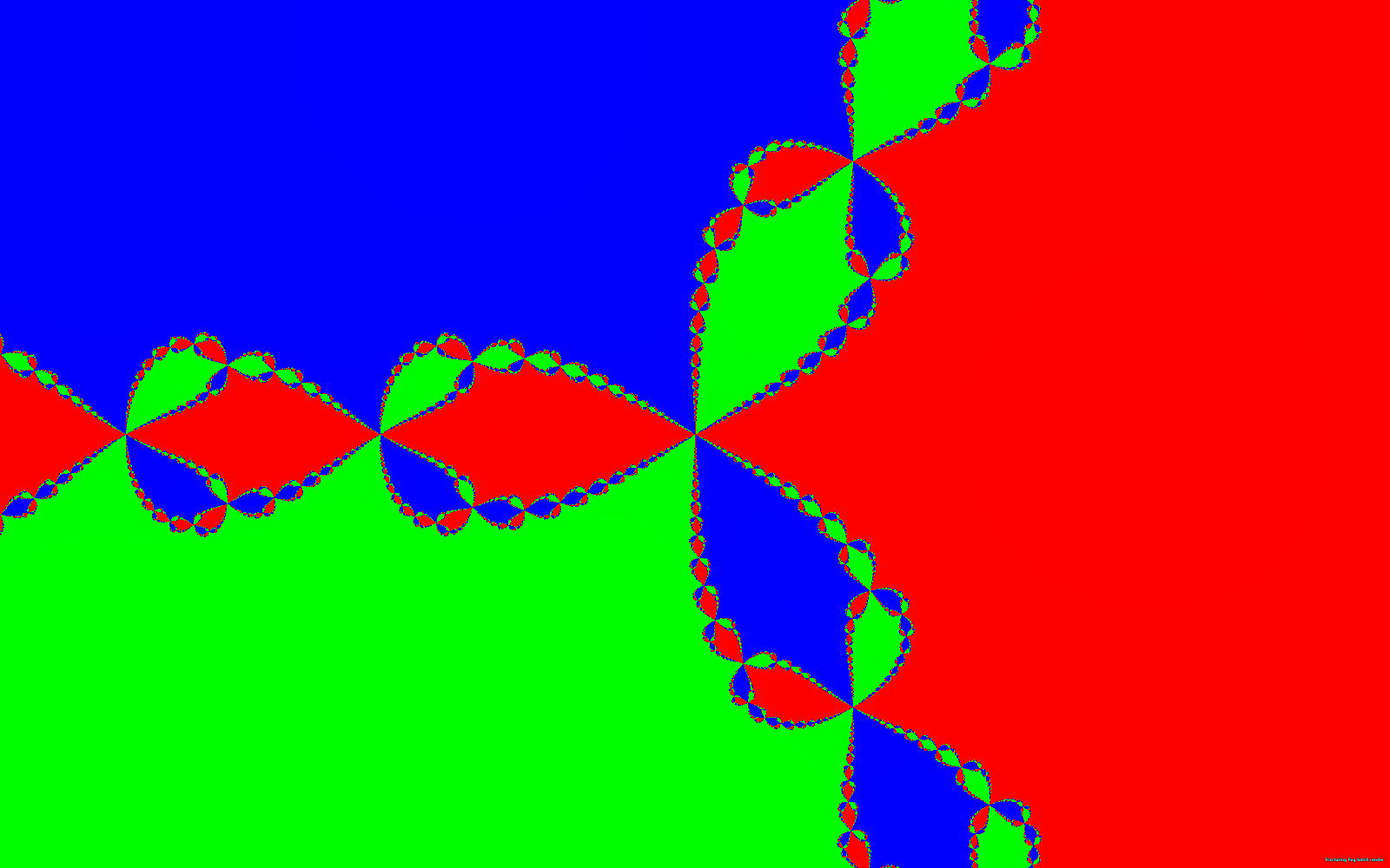 Newton — basins of attraction for z³ − 1.