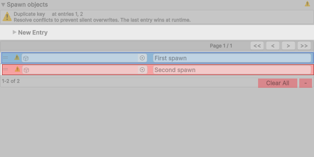 Duplicate warning with a blank object key label
