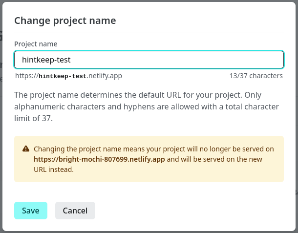 change project name