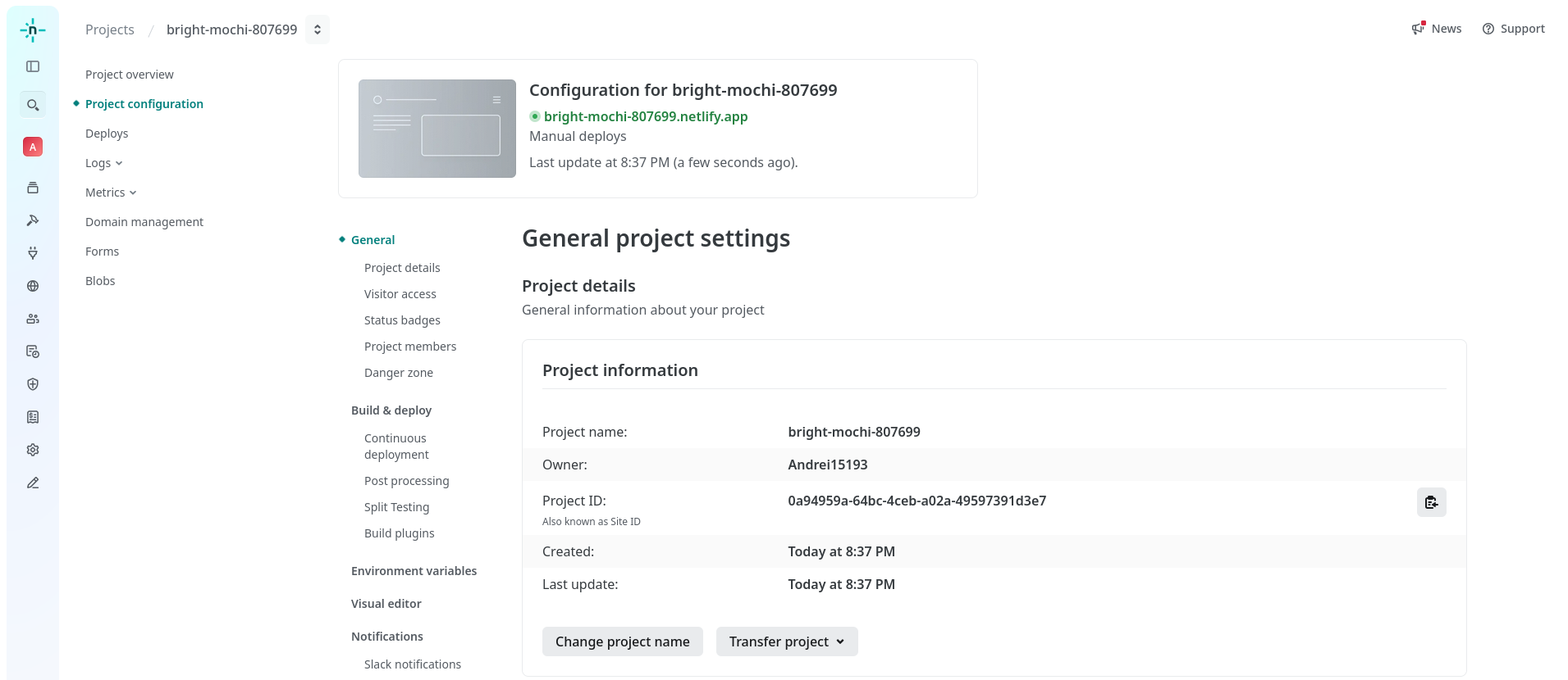 project configuration