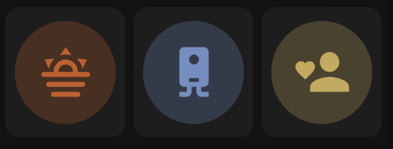 Orbit Action Card grouped layout in dark theme