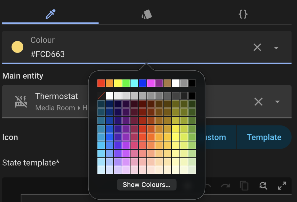 Native colour picker in dark theme