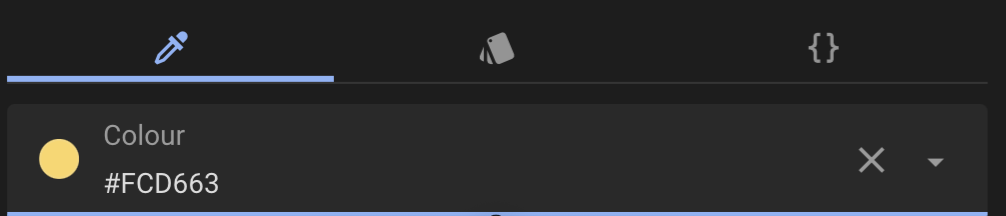 Hex colour field in dark theme