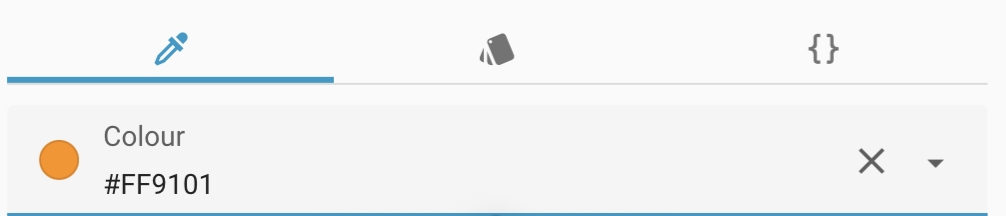 Hex colour field in light theme