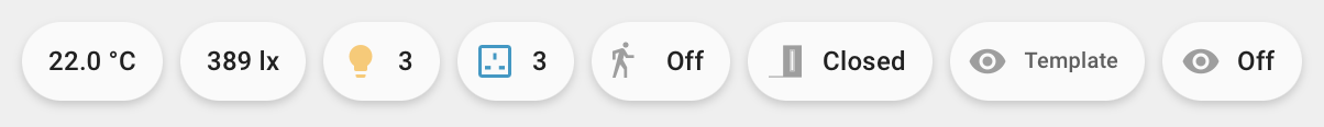 Orbit Status Badge using the Home Assistant Badge type in the light theme