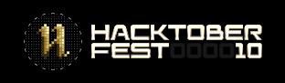 a black background with the official logo of Hacktoberfest 2023