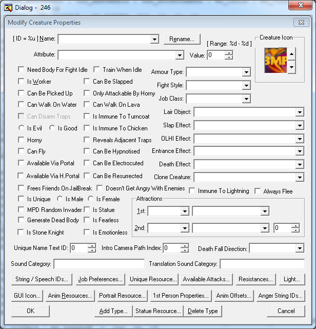 Modify Creature Properties