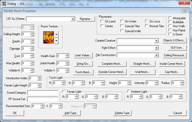 Modify Room Properties