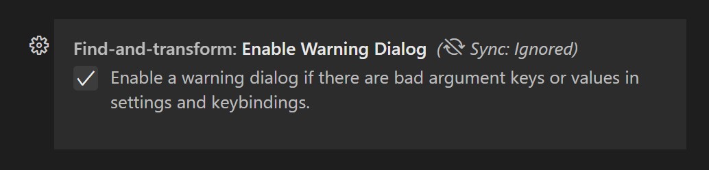 enable warning dialog setting