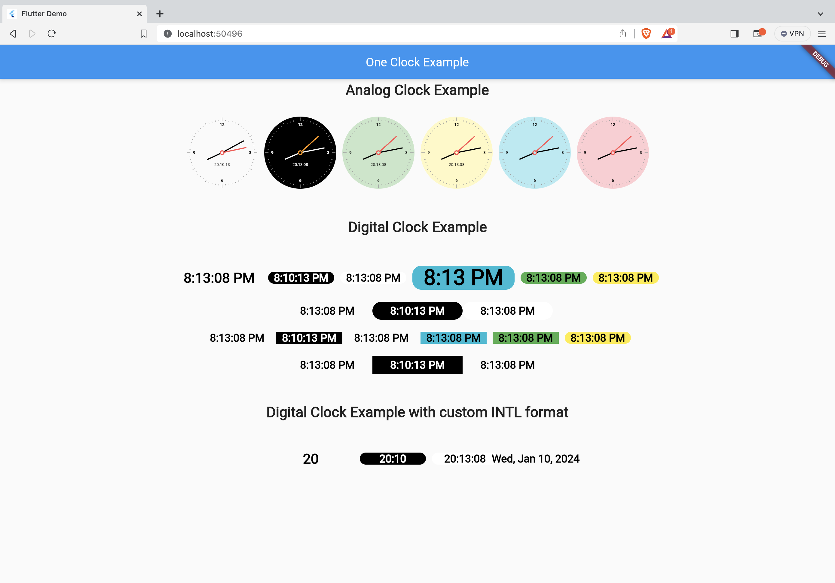 Analog/Digital Clock Screenshot