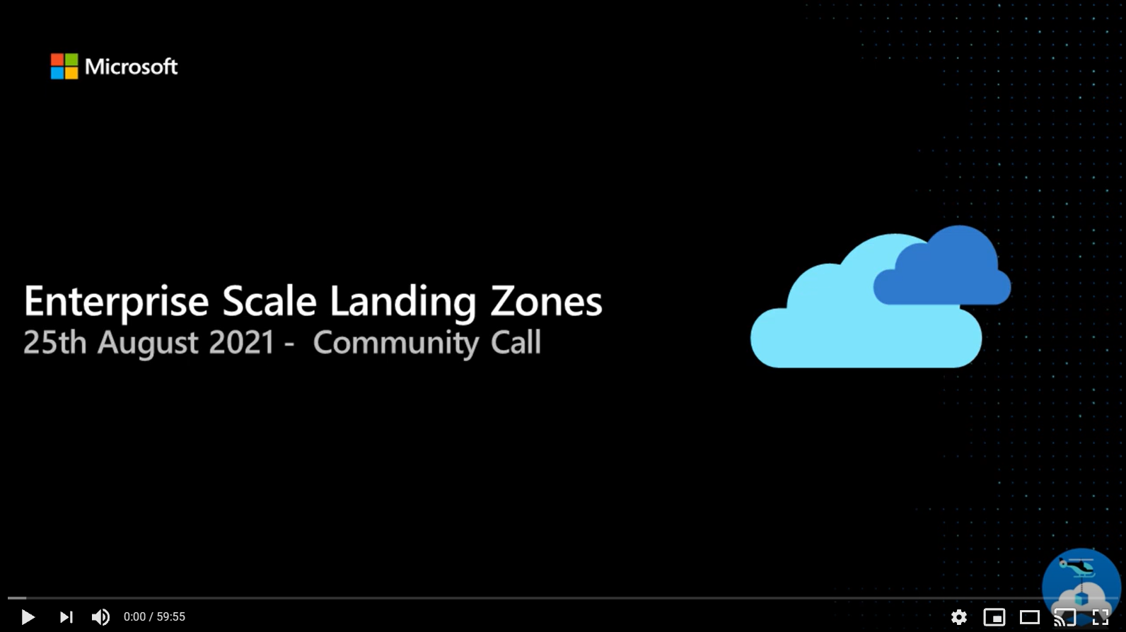 Screenshot of Enterprise Scale Community Call from August 2021 recording on YouTube