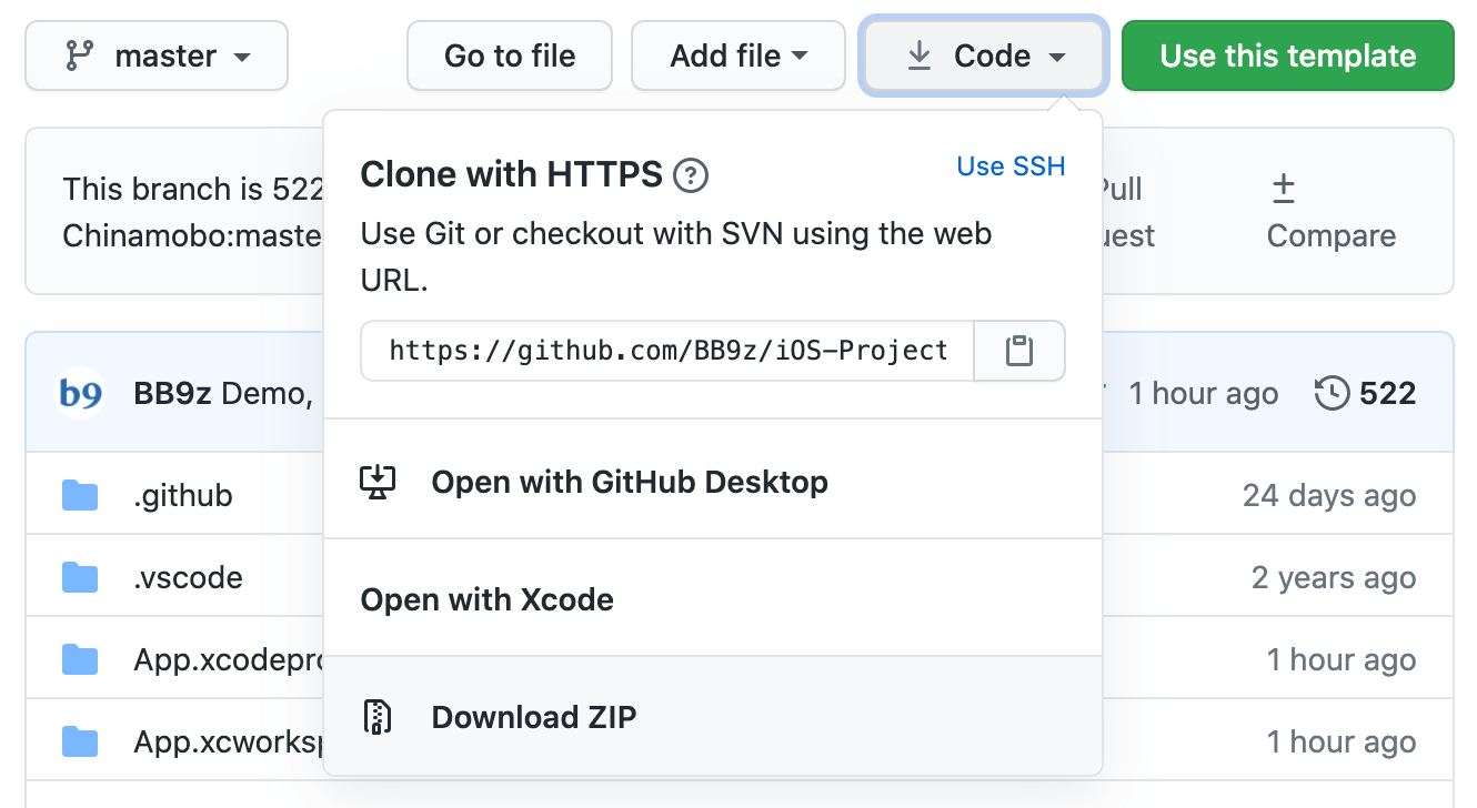 在 GitHub 下载 zip