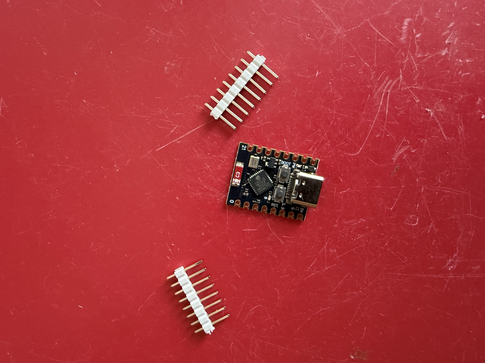 ESP32-C3 SuperMini and header strips