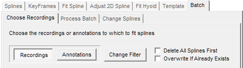 Image showing the buttons used to choose what data should be batch processed