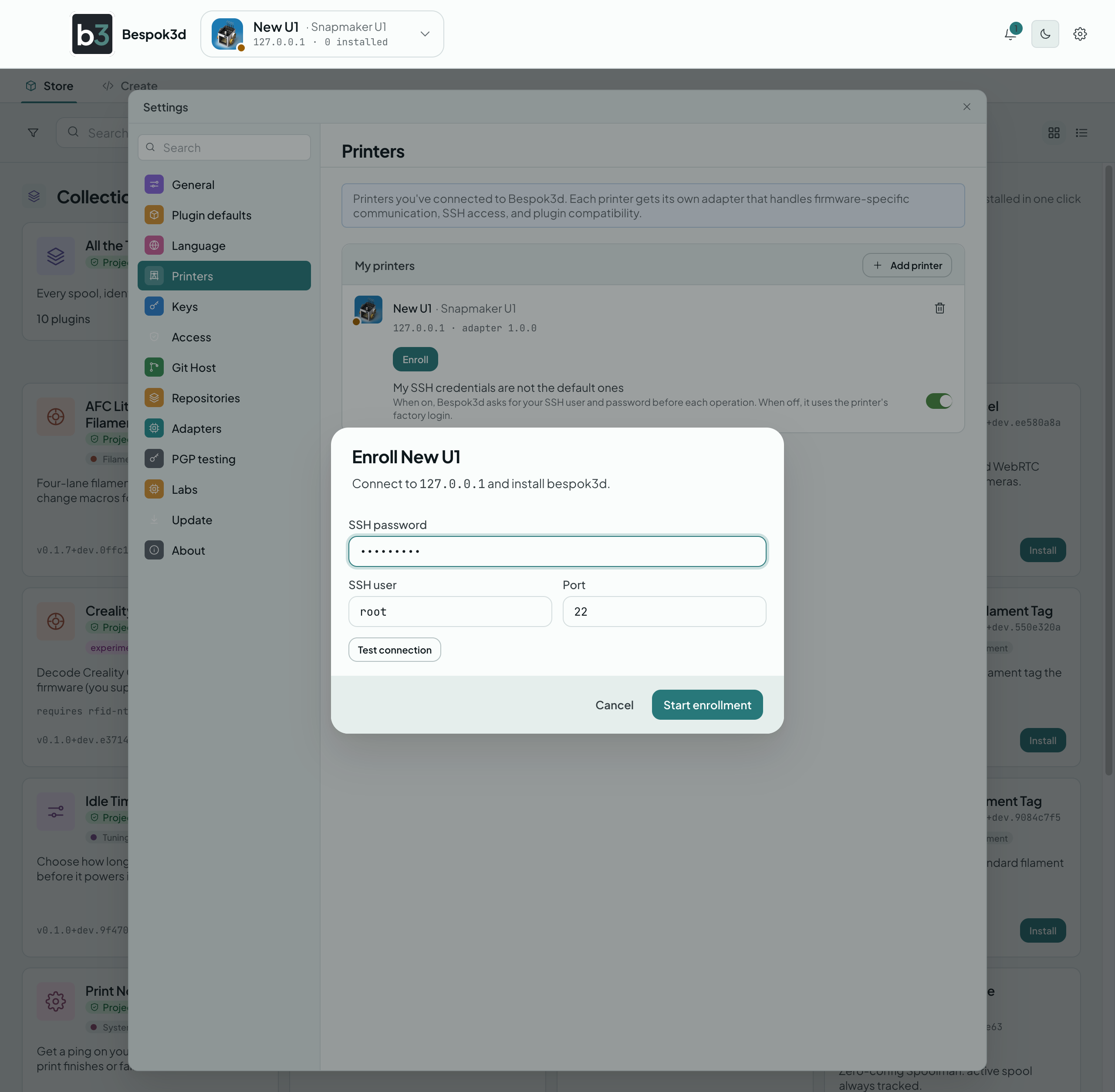 Enter your printer's login