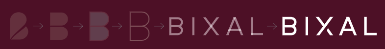 Image displaying the creation of the Bixal logo at different stages.