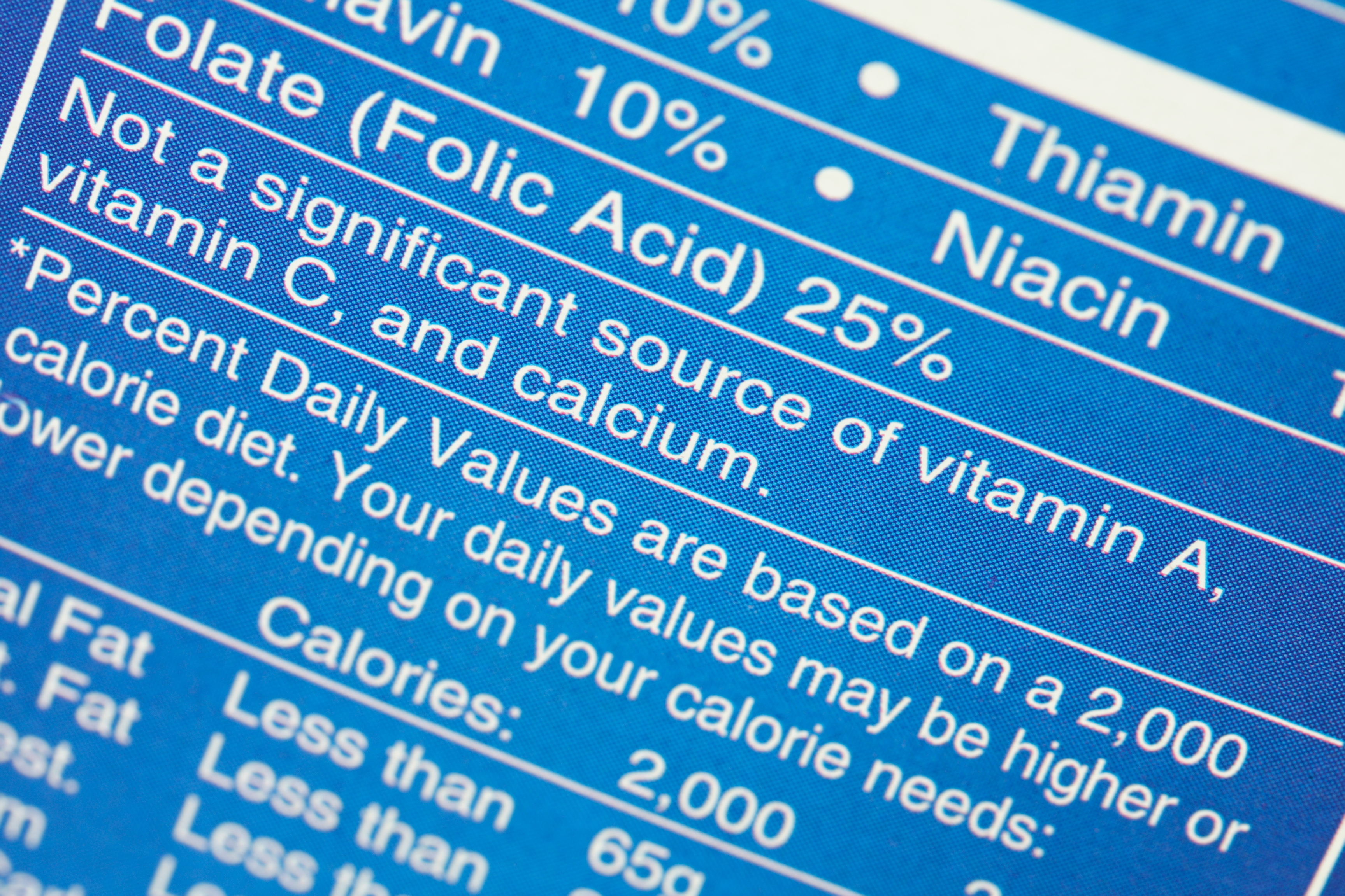 nutrition label