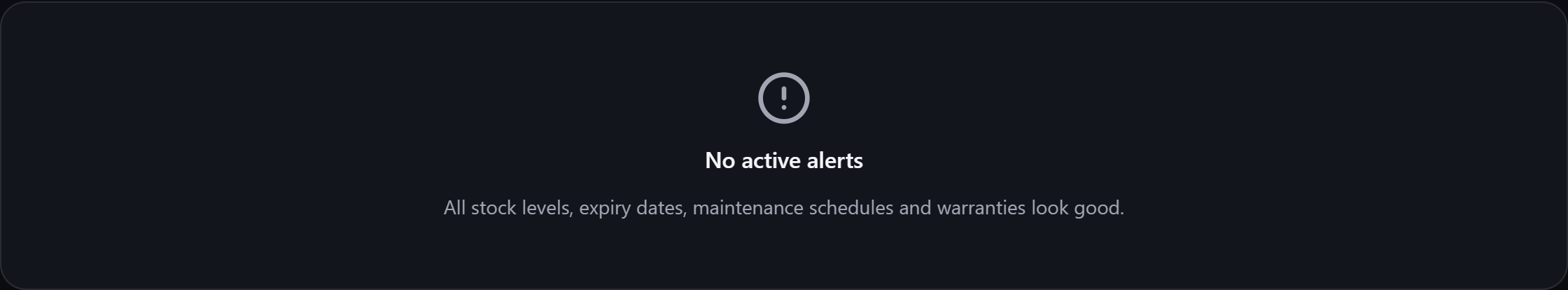 The Alerts feed of items needing attention