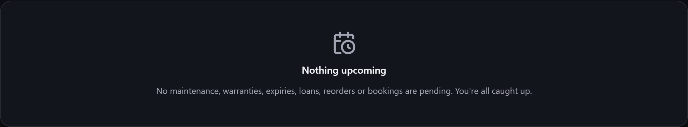 The Upcoming agenda of everything due