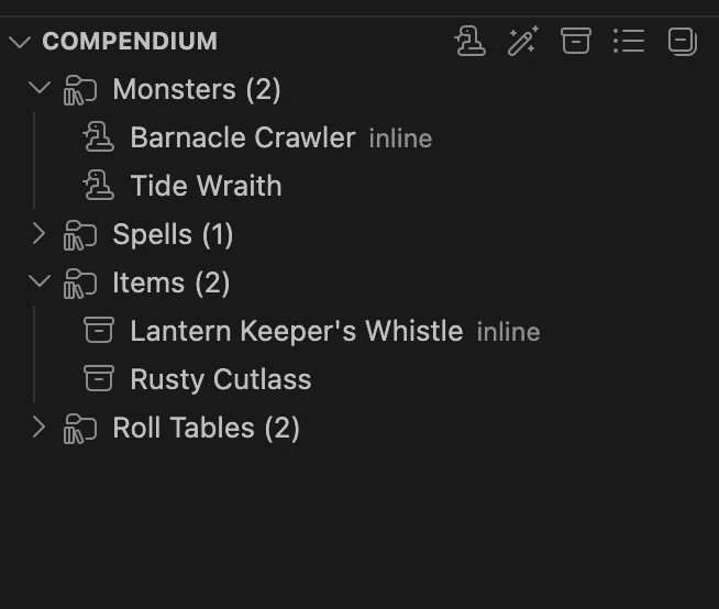 The Compendium section of the MPX panel