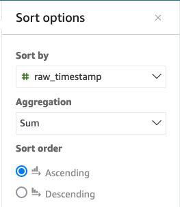 "Sort by" Set to "raw_timestamp"