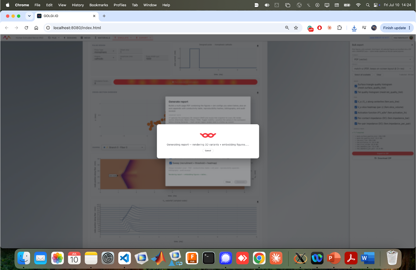 Generating the report