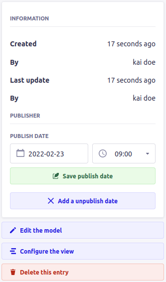 Add a (un)publish date