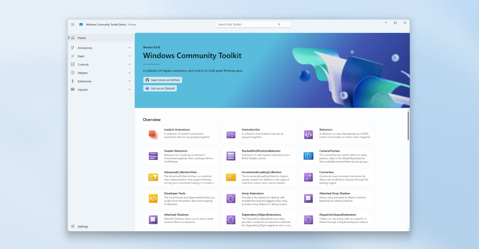 Windows Community Toolkit Sample App