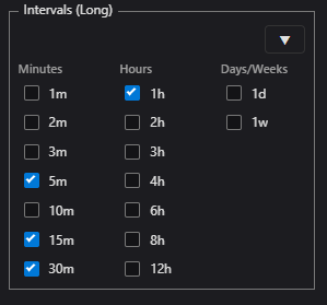 Intervals selectie