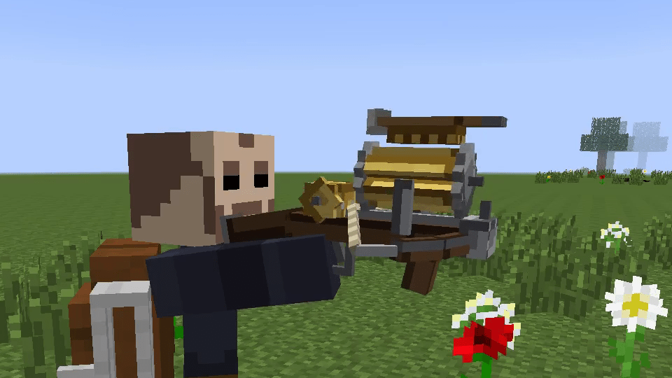 Reloading in third person: the spent magazine comes out of the slot on top of the crossbow