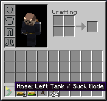 Hose tooltip with its tank and mode