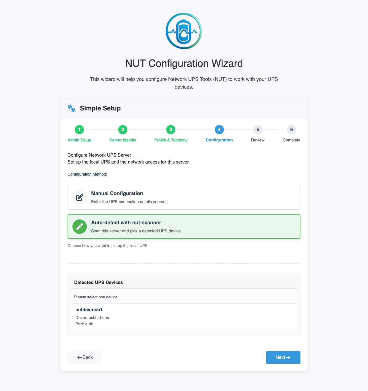Single Network Server - Auto Detect
