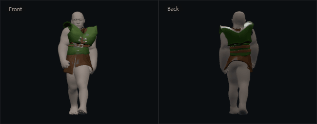 Front and back of the vest during one walk cycle