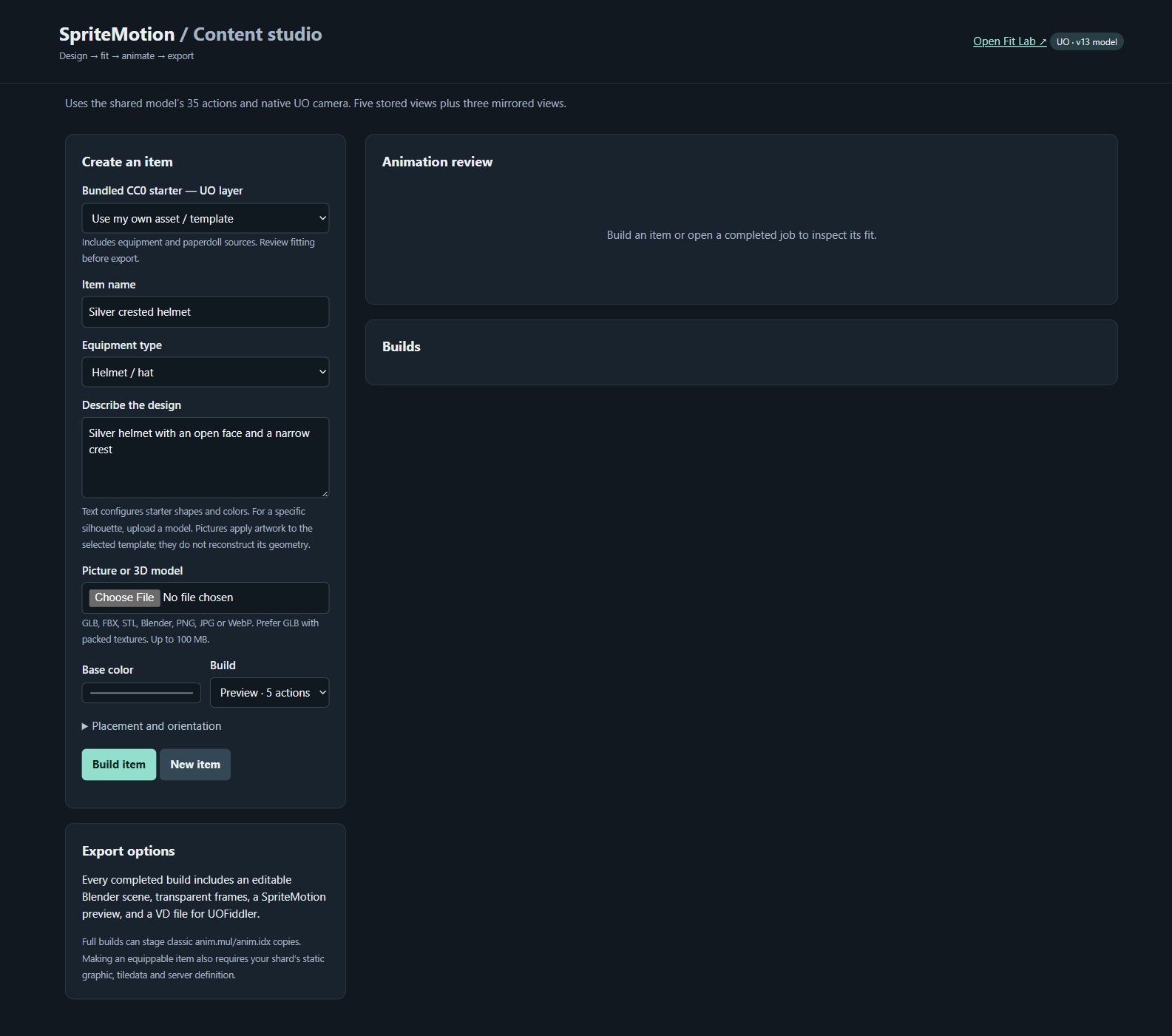 Content Studio start page