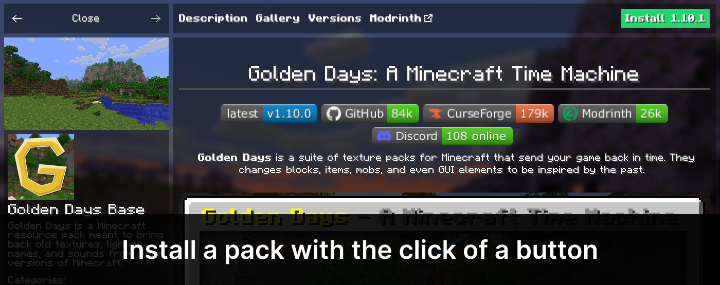 Install a Resource Pack with the click of a button