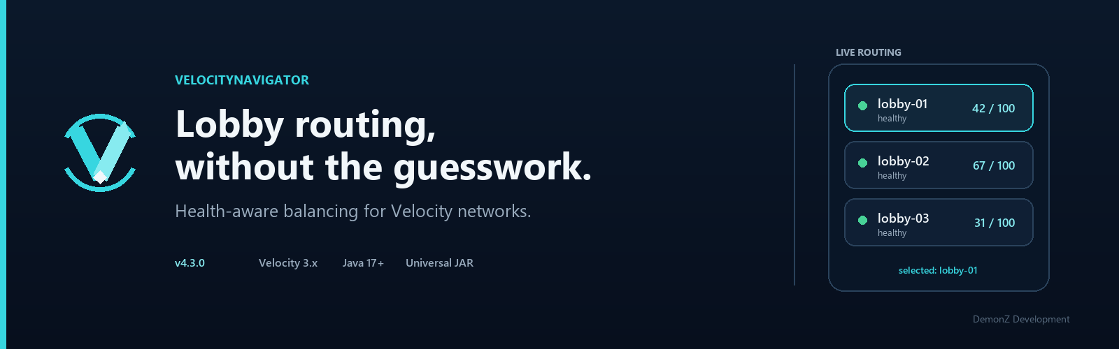 VelocityNavigator health-aware lobby routing banner